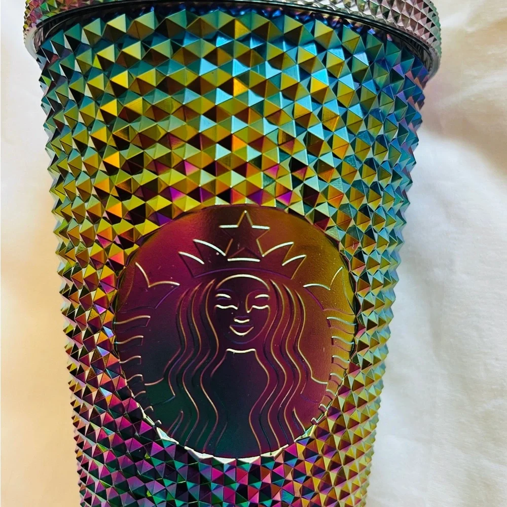 STARBUCKS Siren Logo Iridescent NEW With TAG Includes STRAW Retails $25.95